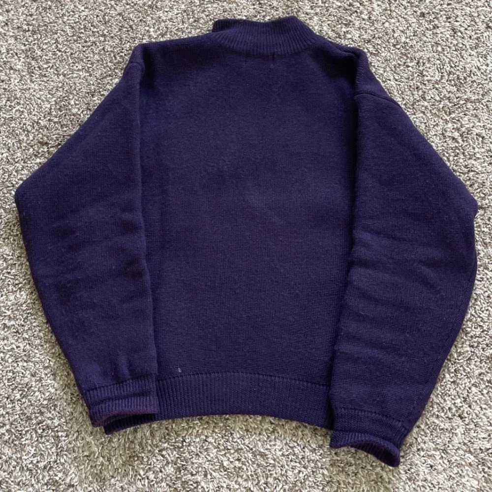 Vintage Patagonia Mens Small Purple 100% Wool Quarter Zip Pullover Sweater